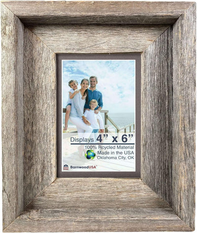 Rustic Signature Picture Frame with Mat Colors | White | Weathered Wood| Burlap | Cinder | Black