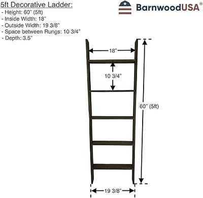 Rustic Farmhouse Bookcase Ladder (Picket)