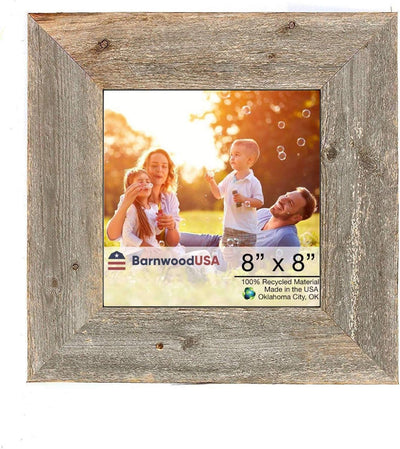 BarnwoodUSA Rustic Farmhouse Style Picture Frames | 3 Inch Wide | 100% Reclaimed Wood | Weathered Gray