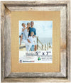 Rustic Signature Picture Frame with Mat Colors | White | Weathered Wood| Burlap | Cinder | Black