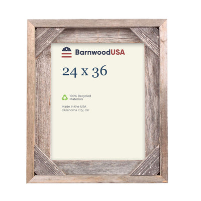 Rustic Farmhouse Signature Corner Block Picture Frame|  Weathered Gray