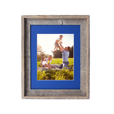 Rustic Signature Picture Frame with Bottle Blue Mat