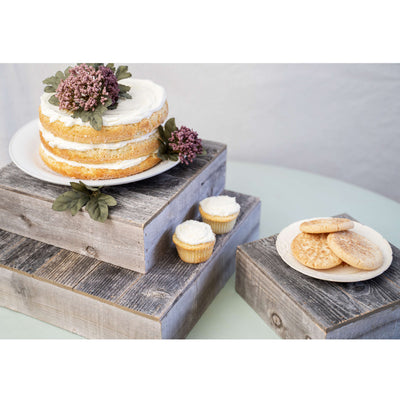 Rustic Wooden Cake Stand | 15" x 15" | Wedding Dessert Display Stand | Riser