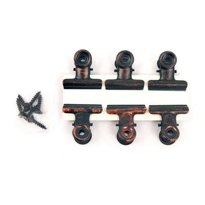 Rustic Bronze Metal Hinge Clips (Pack of 6)