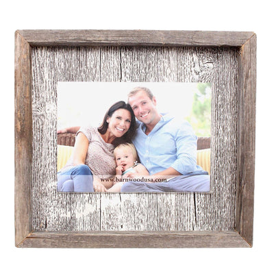 Rustic Farmhouse Plank Picture Frame | White Wash