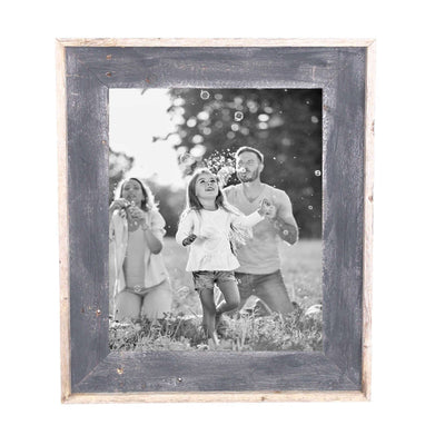 Rustic Farmhouse Artisan Picture Frame | Smoky Black With Weathered Gray