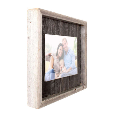 Rustic Farmhouse Plank Picture Frame | Smoky Black