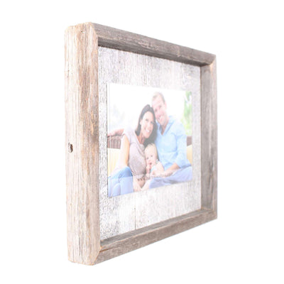 Rustic Farmhouse Plank Picture Frame | White Wash