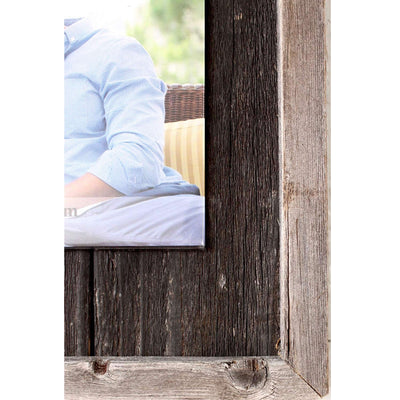 Rustic Farmhouse Plank Picture Frame | Smoky Black