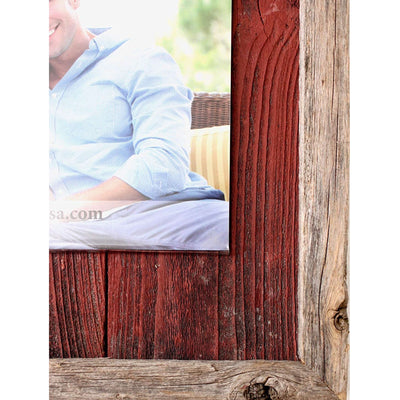 Rustic Farmhouse Plank Picture Frame | Rustic Red