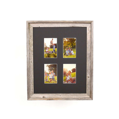 Rustic Signature Picture Frame with Multi Opening Black Mat