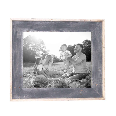 Rustic Farmhouse Artisan Picture Frame | Smoky Black With Weathered Gray