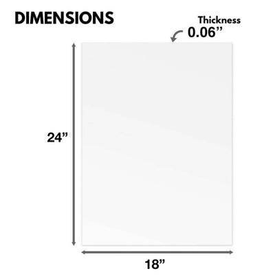 Plexiglass Sheet 18x24 .60, Clear, 1/16th (Set of 10 Sheets)