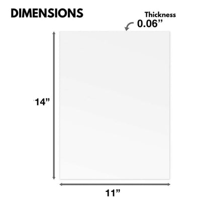 Plexiglass Sheet 11x14 .60, Clear, 1/16th (Set of 10 Sheets)