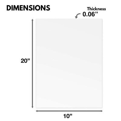 Plexiglass Sheet 10x20 .60, Clear, 1/16th (Set of 10 Sheets)