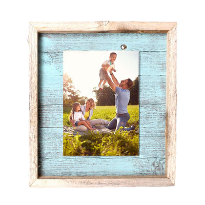 Rustic Farmhouse Plank Picture Frame | Robins Egg Blue