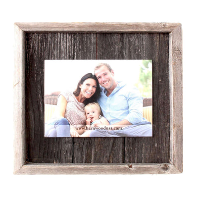 Rustic Farmhouse Plank Picture Frame | Smoky Black