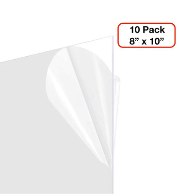 Plexiglass Sheet 8x10 .60, Clear, 1/16th (Set of 10 Sheets)