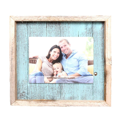 Rustic Farmhouse Plank Picture Frame | Robins Egg Blue