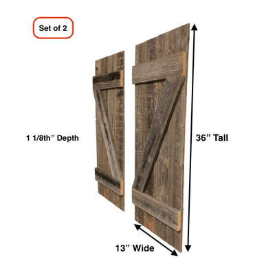 Rustic Farmhouse Window Shutters (Set of 2)