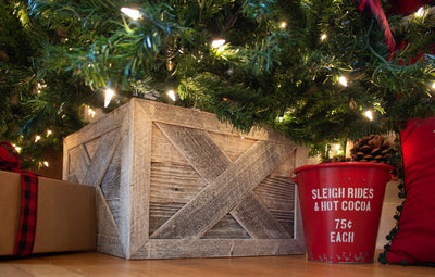 Christmas Tree Box Collar | Farmhouse Tree Box | Wooden Tree Skirt | 4 Sides