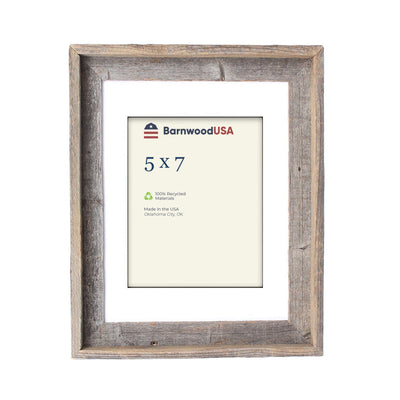 Rustic Signature Picture Frame with Mat Colors | White | Weathered Wood| Burlap | Cinder | Black