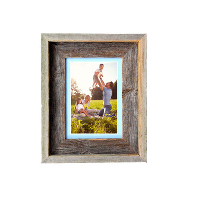 Rustic Signature Picture Frame with Fountain Blue Mat