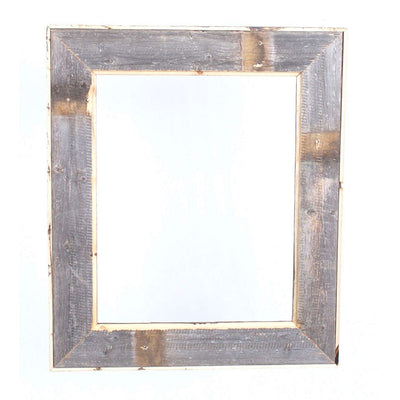 Rustic Farmhouse Open Artisan Picture Frame | No Glass | No Backing | White Wash With Weathered Gray