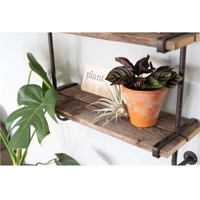 Rustic Industrial Shelf with Wood Planks