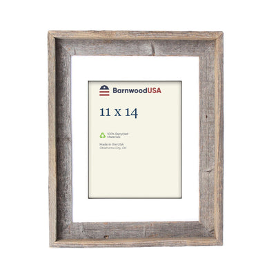 Rustic Signature Picture Frame with Mat Colors | White | Weathered Wood| Burlap | Cinder | Black