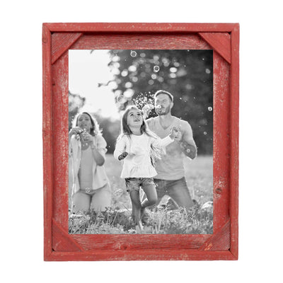 Rustic Farmhouse Signature Corner Block Picture Frame | Rustic Red