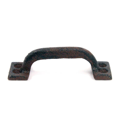 BarnwoodUSA Rustic Farmhouse Style Antique Brown Cast Iron Handle | No Hardware Attachments