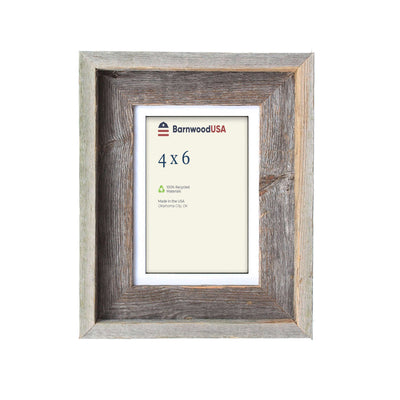 Rustic Signature Picture Frame with Mat Colors | White | Weathered Wood| Burlap | Cinder | Black