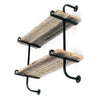 Industrial Cast Iron Double Shelf Bracket (Set of 2)