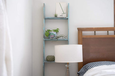 Wooden blanket ladder decorative idea