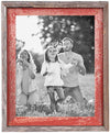 Rustic picture frame holding family photo