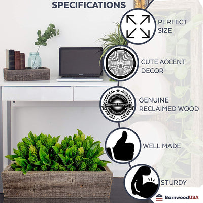 Decorative wooden planter box specifications