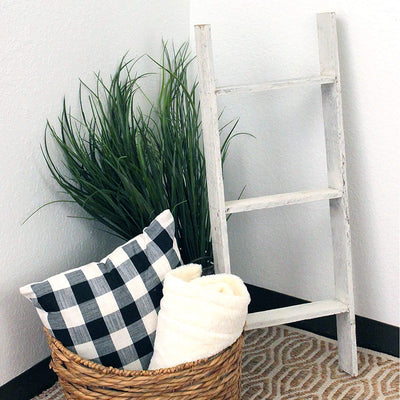 Rustic wooden decorative ladder