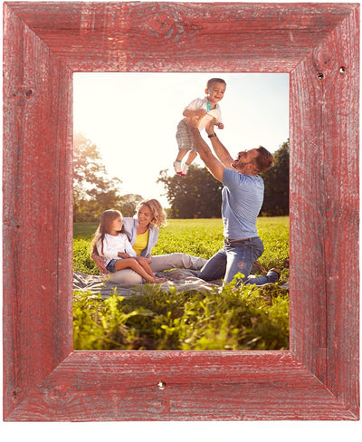 BarnwoodUSA Farmhouse Picture Frame with 3 Inch Wide Frame, 100% Reclaimed Wood