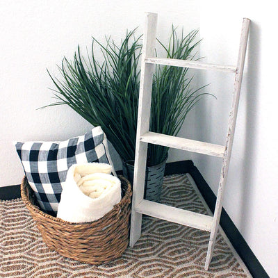 Rustic farmhouse wooden ladder