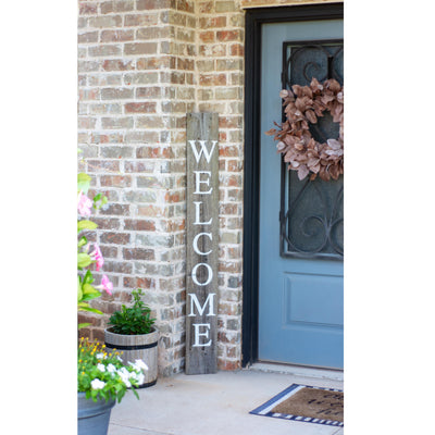 Rustic Welcome Porch Sign | 5ft | Weathered Gray | More Colors Available!