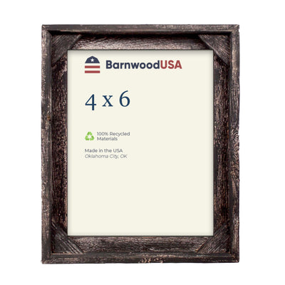 Rustic Farmhouse Signature Corner Block Picture Frame | Smoky Black