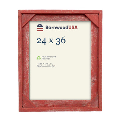 Rustic Farmhouse Signature Corner Block Picture Frame | Rustic Red