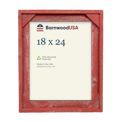 Rustic Farmhouse Signature Corner Block Picture Frame | Rustic Red