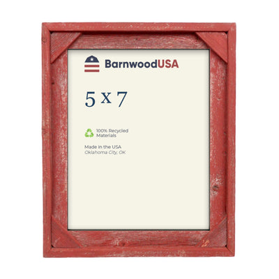 Rustic Farmhouse Signature Corner Block Picture Frame | Rustic Red