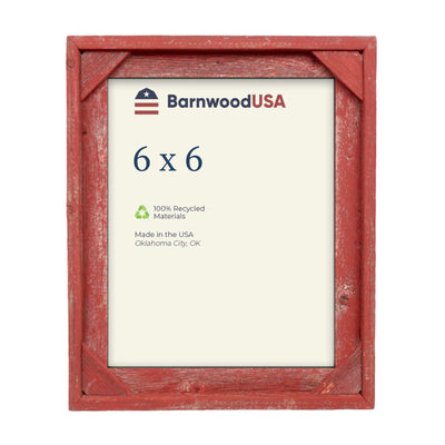 Rustic Farmhouse Signature Corner Block Picture Frame | Rustic Red