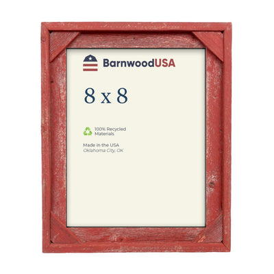 Rustic Farmhouse Signature Corner Block Picture Frame | Rustic Red