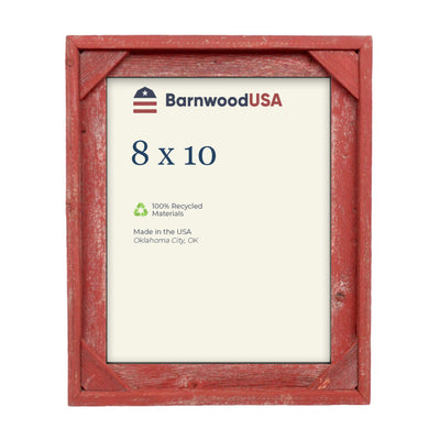 Rustic Farmhouse Signature Corner Block Picture Frame | Rustic Red