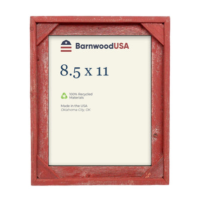 Rustic Farmhouse Signature Corner Block Picture Frame | Rustic Red